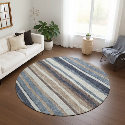 Machine Washable Indoor/Outdoor Jenning ACN2282 Stripes Rug