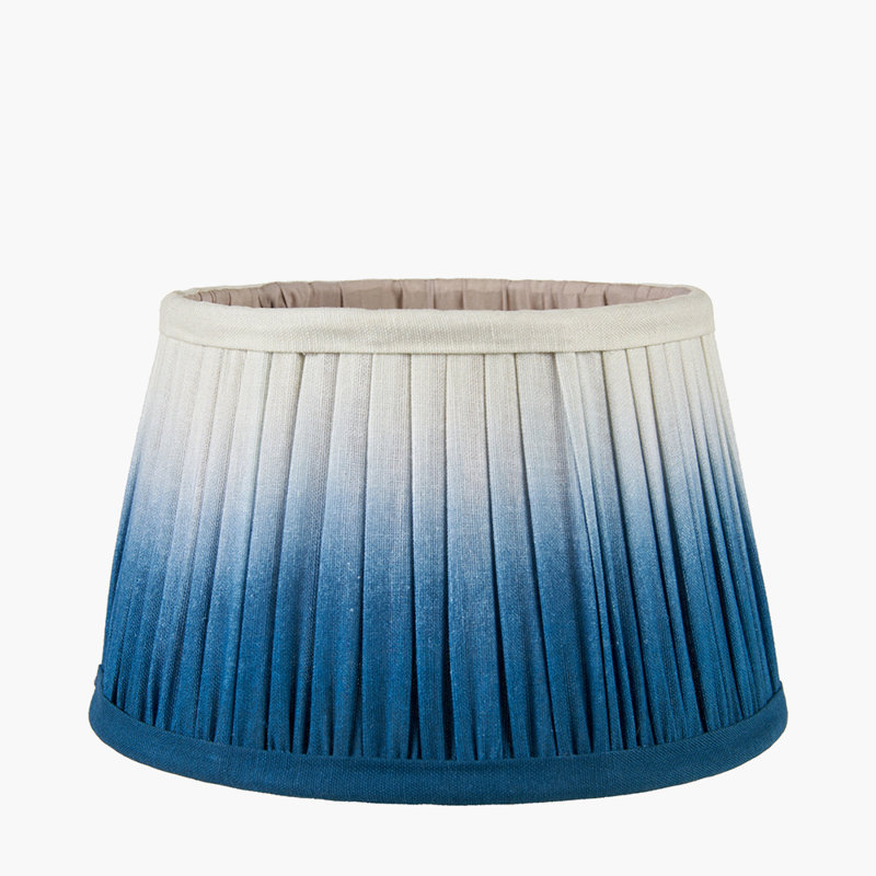 20 cm Cotton Empire Lamp Shade, 12cm H x 20cm W x 20cm D, Blue