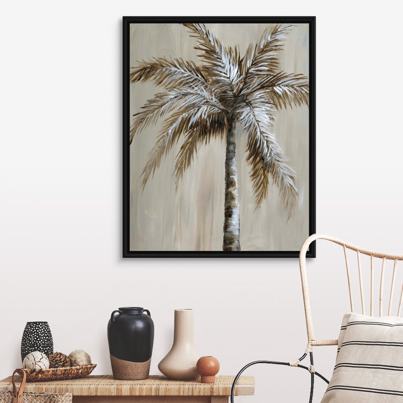 «Palm Magic II», art mural sur toile, Toile avec cadre noir, H 40 po x l 32 po x P 1,75 po