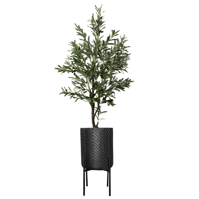 75,5 po Faux olivier en pot
