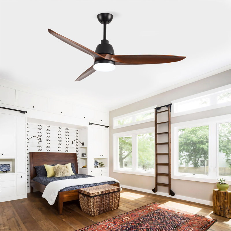 Ventilateurs de plafond avec lumières, Noir mat, Bois noir, 150 tr / min