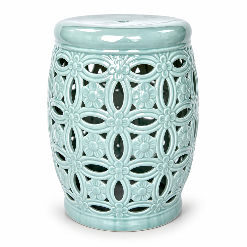 Duluth Ceramic Garden Stool - Celadon