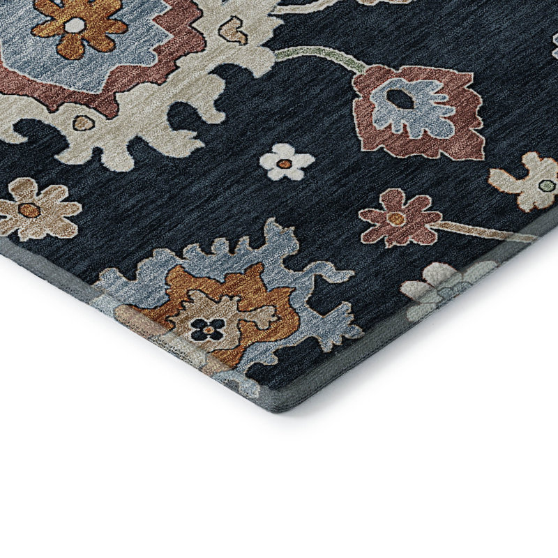 Tapis noir Prisco lavable à la machine de qualité supérieure, Tapis de couloir 2 pi 3 po x 7 pi 6 po