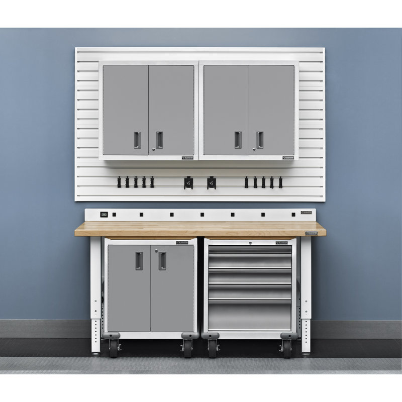 Premier Pre-Assembled Geardrawer, Hammered White/Gray Slate