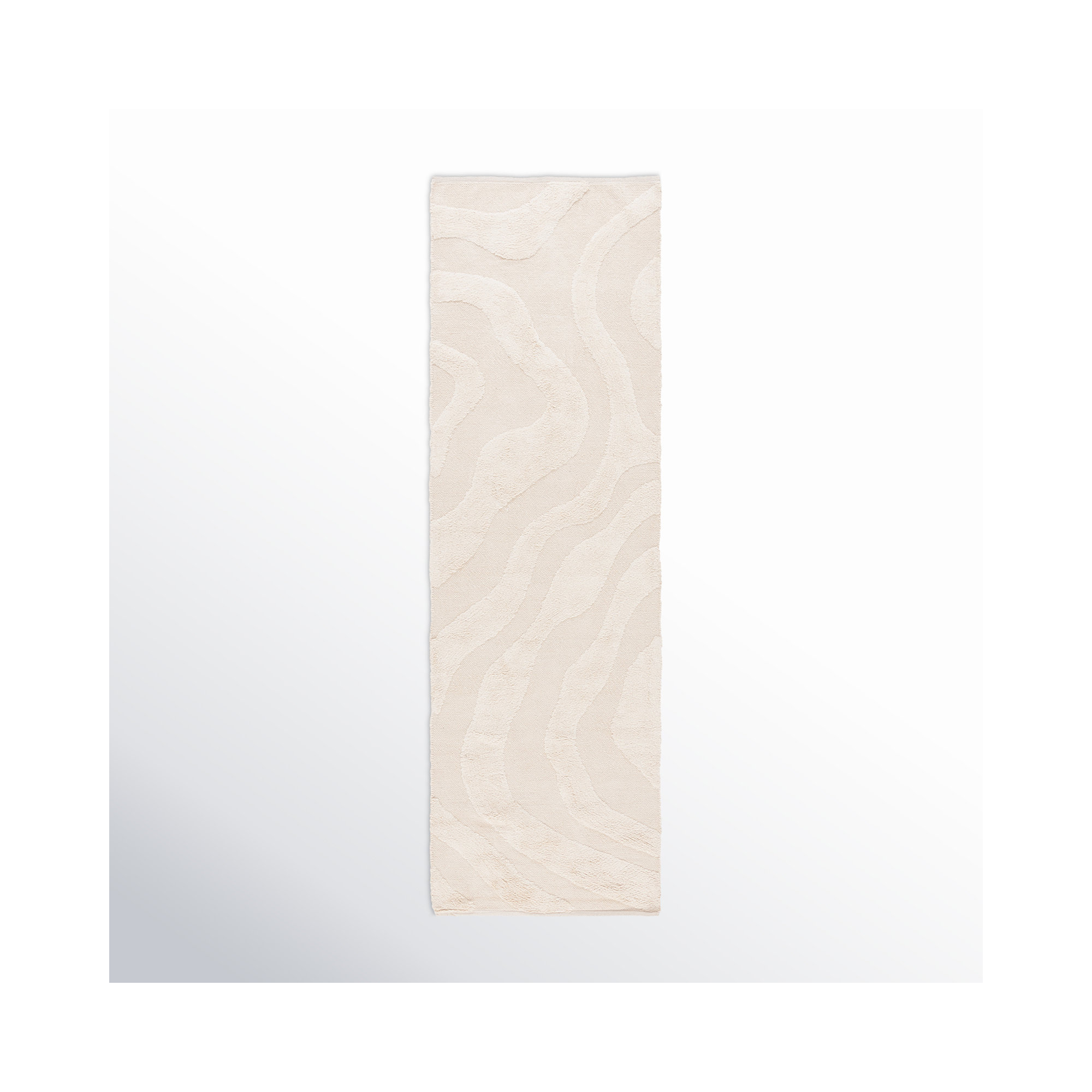 Mozie Handmade Recycled Cotton Ivory Rug, Runner 2'3" x 8'