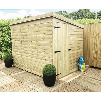 Karthic 7 ft. W x 4 ft. D Solid Wood Garden Shed