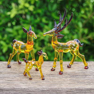 Loon Peak® Handmade Deer Lineage Handblown Glass Figurines (Set Of 3)