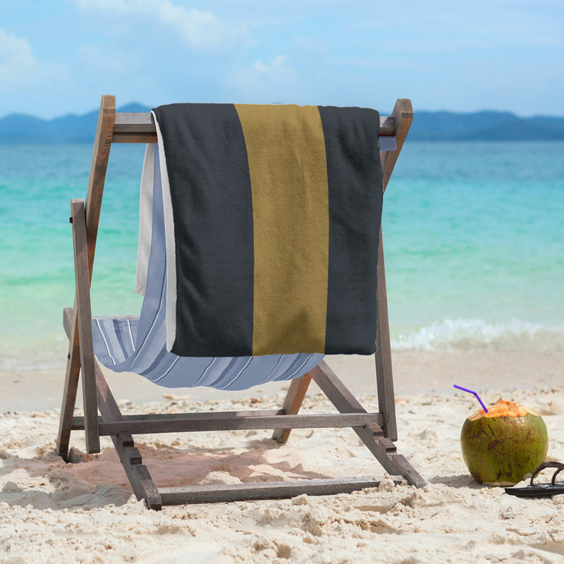 Beach Towel, Black/Gold