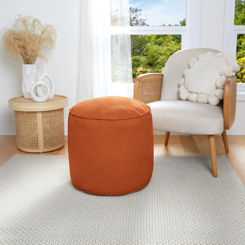 Repose-pieds d'extérieur avec coussin Sunbrella Kyannah, Toile Sunbrella® rouille