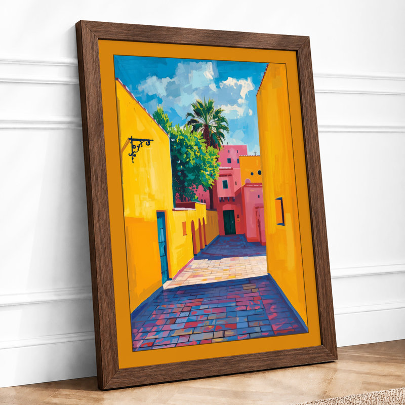 Alleyway to Paradise Coastal - Framed Print, A3 - 42.0 x 29.7 cm, Walnut
