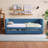 Twin Size Corduroy Daybed With Two Drawers And Wood Slat-1706975409