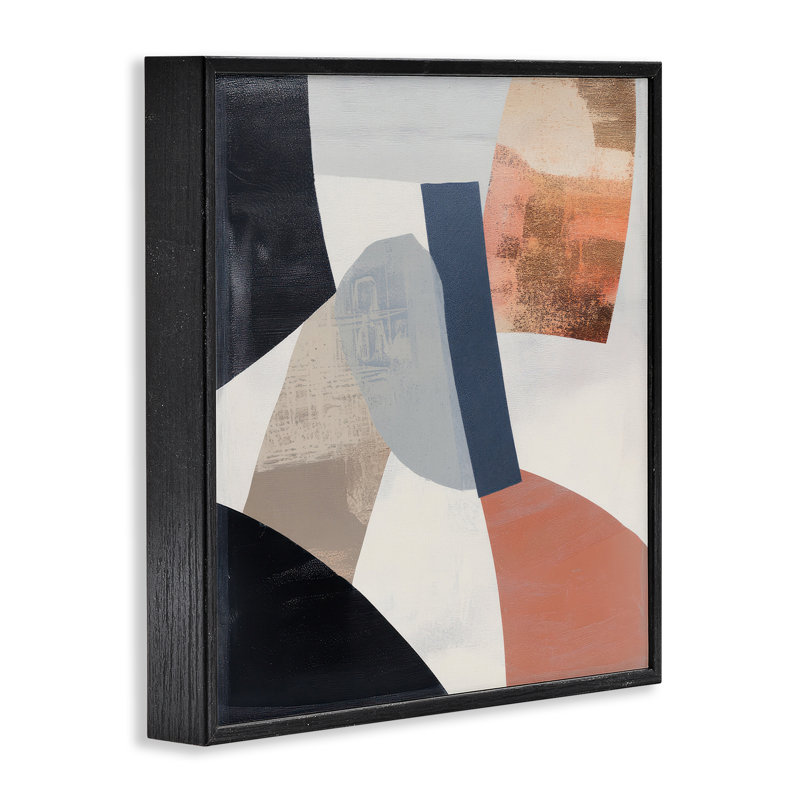 Giclée encadrée par arrangement abstrait, conception de Mona Grace, Giclée encadrée noir minuit, H 12 po x l 12 po