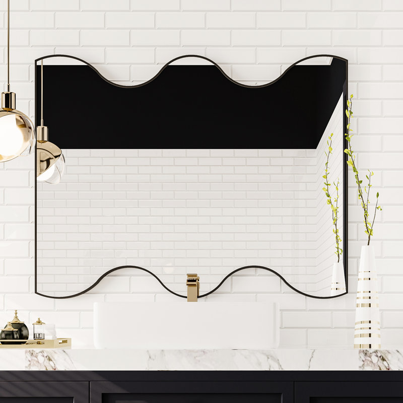 Miroir mural 30X35, Noir