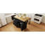 Ensemble d'îlot de cuisine avec abattant et 2 sièges, ensemble de table de cuisine avec armoire de rangement Farmhouse-1537250844