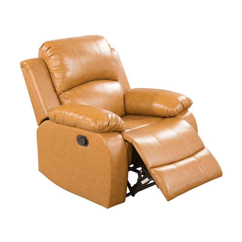 Azuredee 38.5" Wide Faux Leather Manual Standard Recliner, Ginger Faux Leather