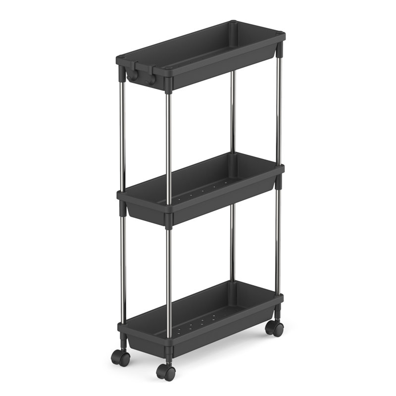 3.62cm H x 6.38cm W Book Cart, Black