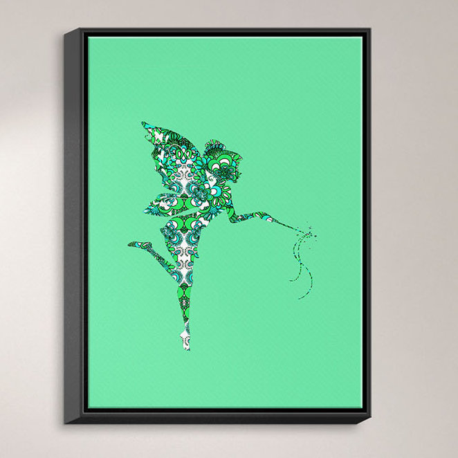 « fée fleurs », impression sur toile, H 20 po x l 16 po x P 1,5 po, Toile tendue sur cadre
