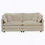 Ensemble de canapé-lit 2 pièces rembourré en chenille beige pour bureau à domicile, etc.