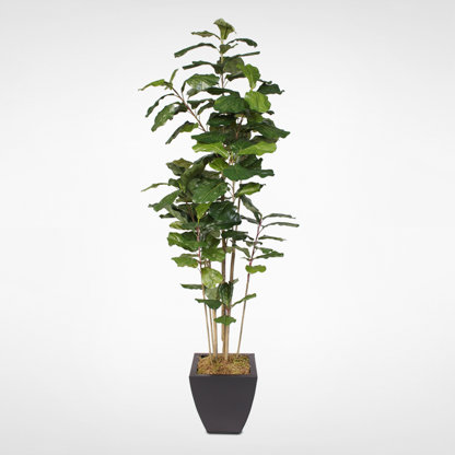 Faux Fiddle Leaf Fig Tree in Metal Planter