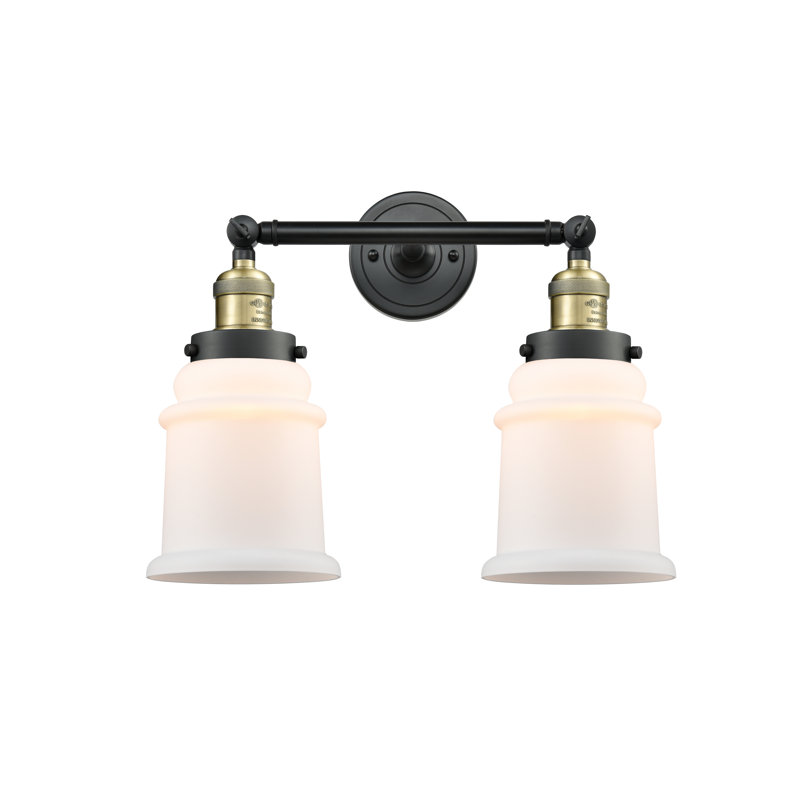 Galaviz 2 - Light Dimmable Vanity Light, Black Antique Brass, Matte White Cased, 6 Watt Vinage LED Bulb