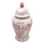Pot en céramique rose et blanc de style chinoiserie 45,7 cm