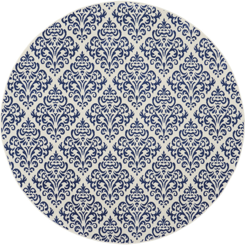 Gjuljeta Damask Indoor Rug, Round 8'