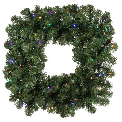 Faux Lighted Fir 24'' Wreath