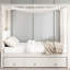 Lit à baldaquin pleine grandeur beige avec lit gigogne et tiroirs - Plateforme de meubles de chambre à coucher moderne et tiroirs-1224849299