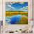 Toile avec cadre flottant brun