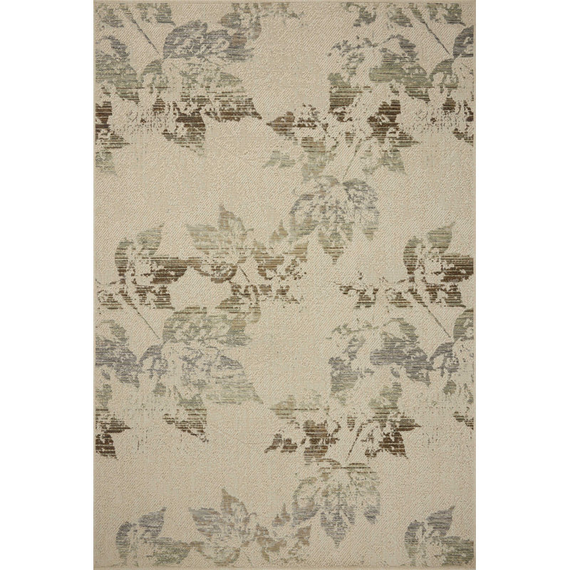 Loloi Saylor Ivory / Bark Indoor/Outdoor Area Rug, Rectangle 2'3" x 3'9"