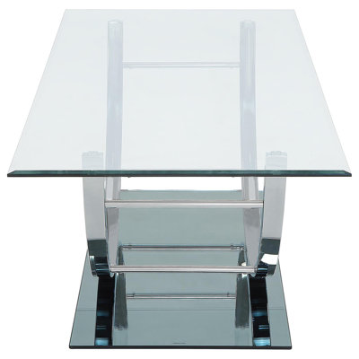 Obara Glass Top Coffee And End Table Set Chrome