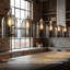 23cm H Glass Drum Lamp Shade in Smoke Gray