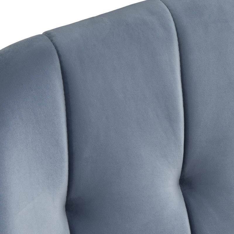 Lymansville Wingback Platform Bed, Blue Velvet