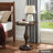  Solmere 22" Round Wood Pedestal End Table, Espresso-946813477