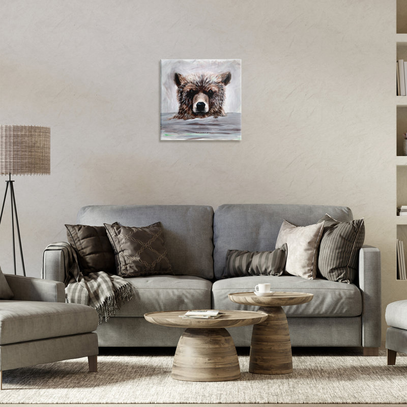 «Bathing Baby Bear», toile par Jelena Petric, H 17 po x l 17 po