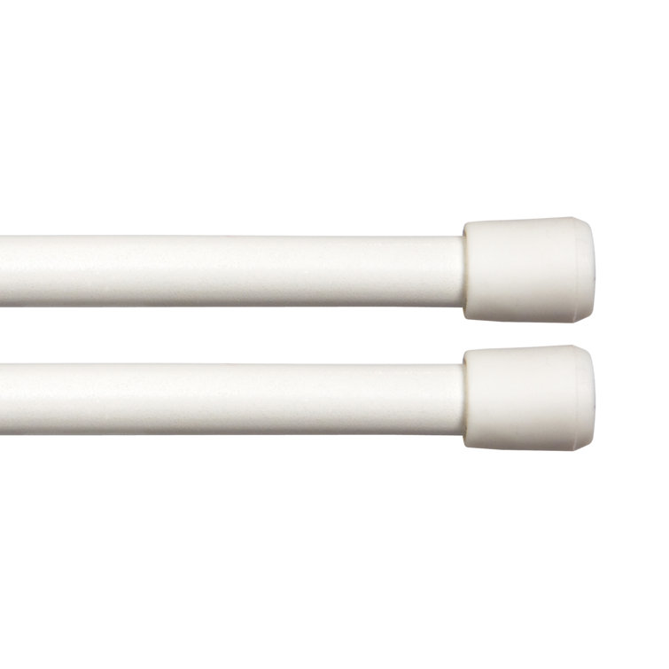 Wayfair Basics Bryd Spring Tension Rod, 18-28 or 28-48 Adjustable Length, 7/16 Dia. Steel Tube Wayfair Basics Size: 18 - 28, Color: White