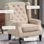 Chaise longue capitonnée à boutons, beige-980401129