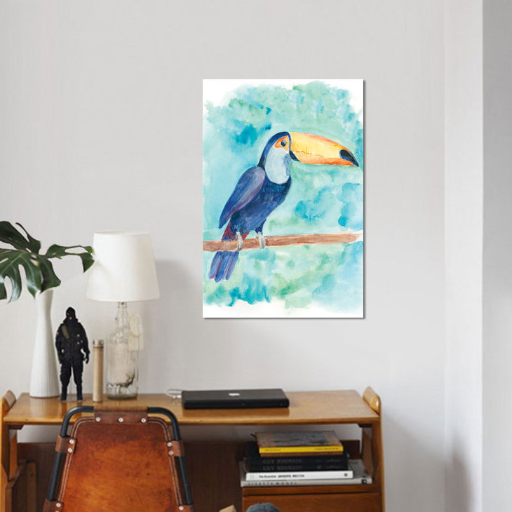 « doux oiseau », reproduction sur toile, H 26 po x l 18 po x P 1,5 po, Toile tendue, Pas de tapis