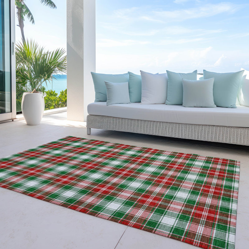 Tapis lavande lavable à la machine intérieur / extérieur Xhevrie Emerald, Rectangulaire 3 pi x 5 pi