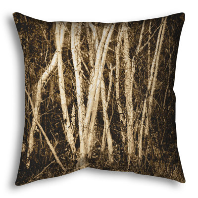 Throw Pillow, Autumn Birch by Hal Halli