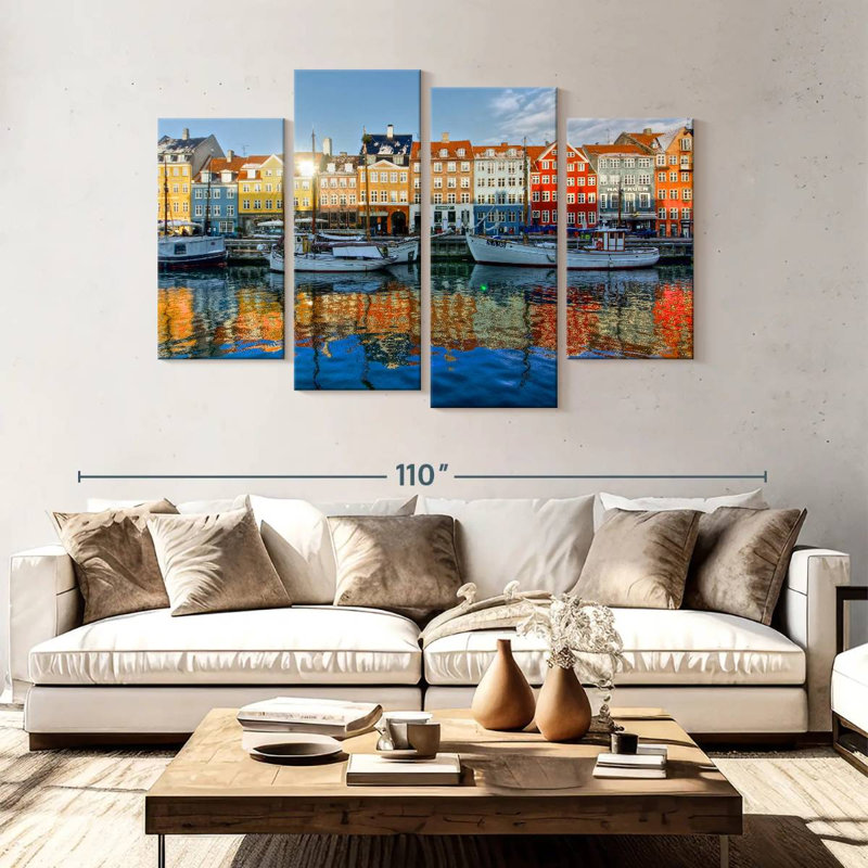 Canal Nicci Nyhavn en Europe, H 54 po x l 84 po