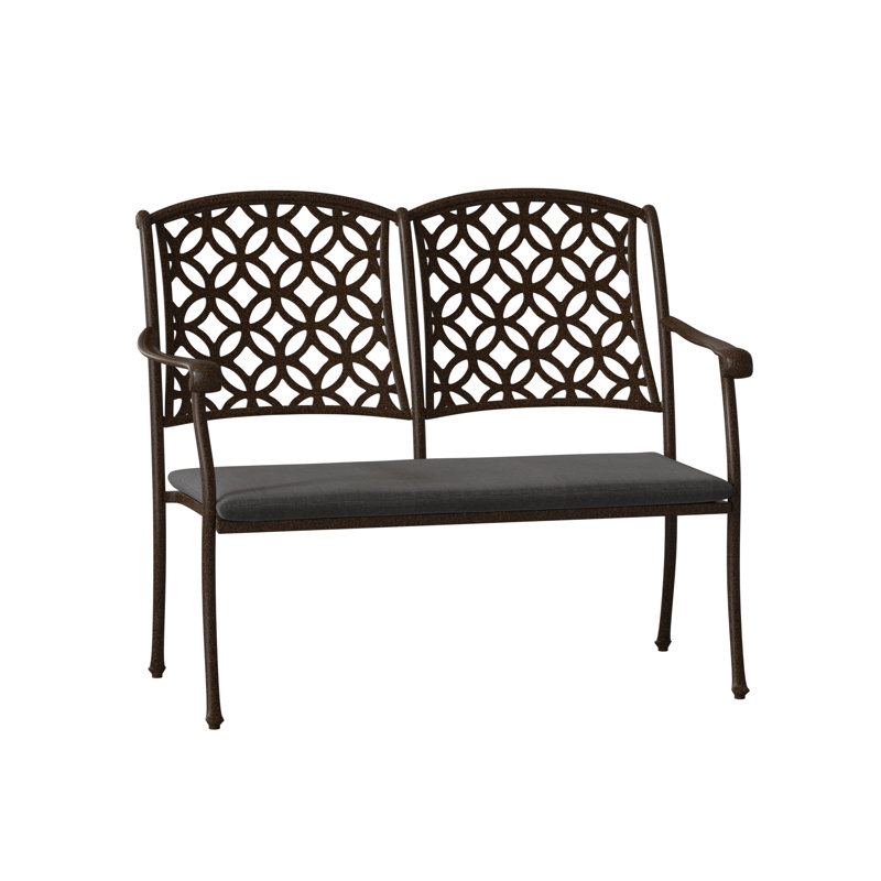 Banc de jardin aluminium Casa, Brun châtaigne, Sésame