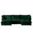 Slipcovered U-Shape 4 Seater Sectional Sofa With Reversible Ottoman, Deep Seat Comfort, And French Edge Design Pillows, Green Corduroy-585913141-585449606