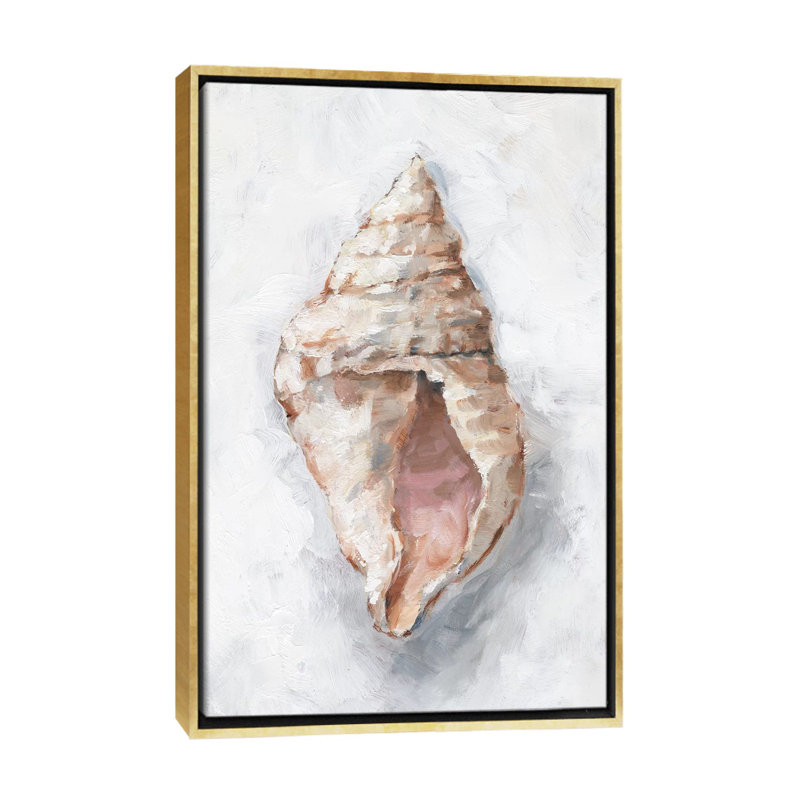 "White Shell Study III" par Ethan Harper, reproduction d’art, Pas de tapis, H 26 po x l 18 po x P 1,5 po, Toile encadrée d'or