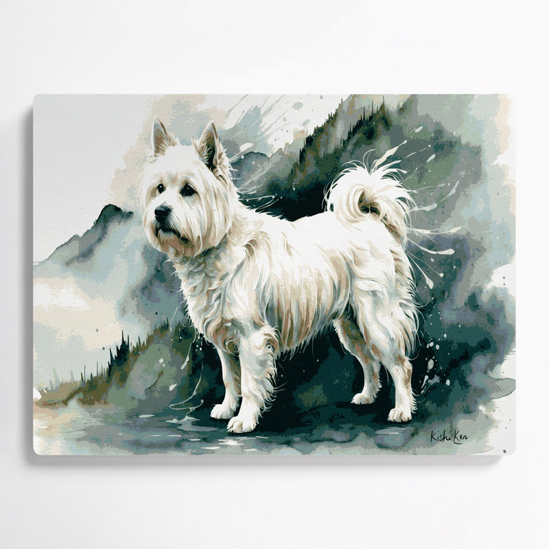 Chiens, art mural beige en métal Kishu Ken, H 12 po x l 18 po