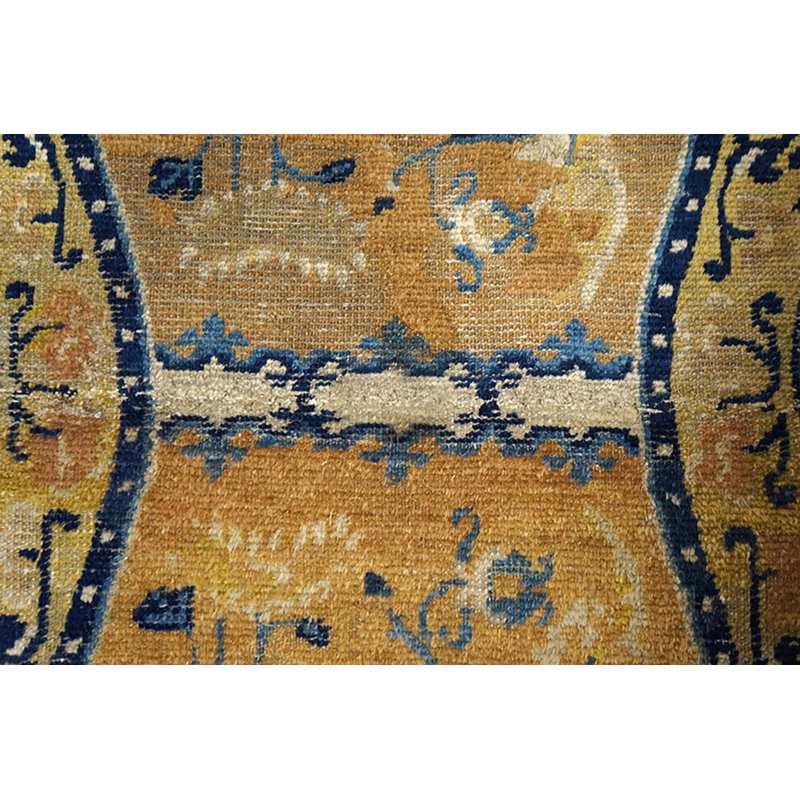 Antique Horse Saddle Cover Floral Design Light Color Chinese Rug