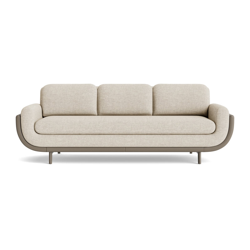 Regatta 100 Sofa, Textured Slub Weave-Toffee/Greenwich-Pewter, Driftwood