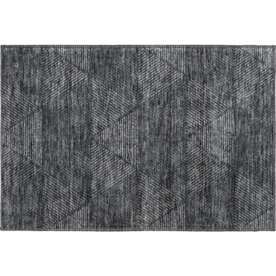 Premium Machine Washable Prisco Charcoal Rug