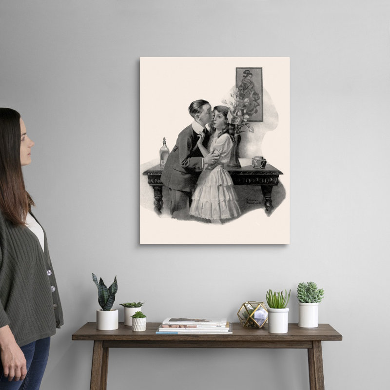 Art mural sur toile Courting, Toile tendue, H 30 po x l 24 po x P 1,25 po