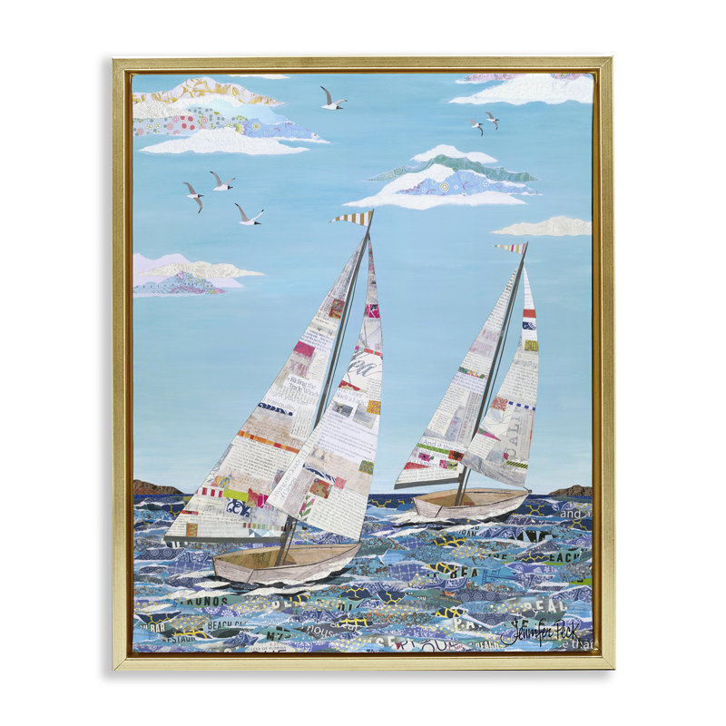 Art mural en toile avec cadre flottant collaginé par Jennifer Peck, Cadre flottant métallique doré, H 31 po x l 25 po